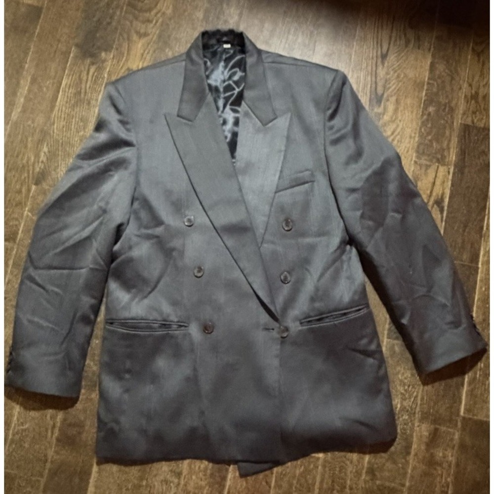 Success Uomo 2 Piece Suit Mens 40R Pants 33R Double Breast Gray